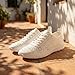 Imagen de GLAMORA Zapatos Mujer Cordones Calados Transpirables Cómodos Ligeros Suela Flexible Antideslizante Plantilla Blanda Punta Fina Calzado Verano Ajuste Cómodo white-39