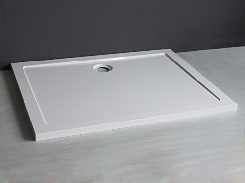 Piatto doccia acrilico rettangolare bianco ultra slim H 5 cm, 70 x 90 cm varie dimensioni (80 x 120 cm)