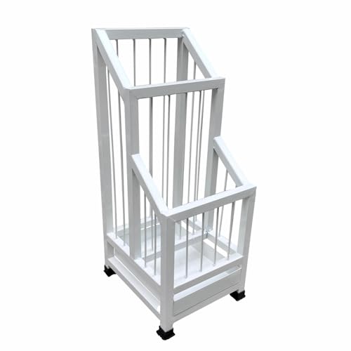 Image of ZINSO Umbrella Stand | Multipurpose Metal Black Rack | Storage Bucket for Umbrellas, Sports Equipment with Detachable Drip Tray | Easy to Clean | Made in India (No Wheels, White)