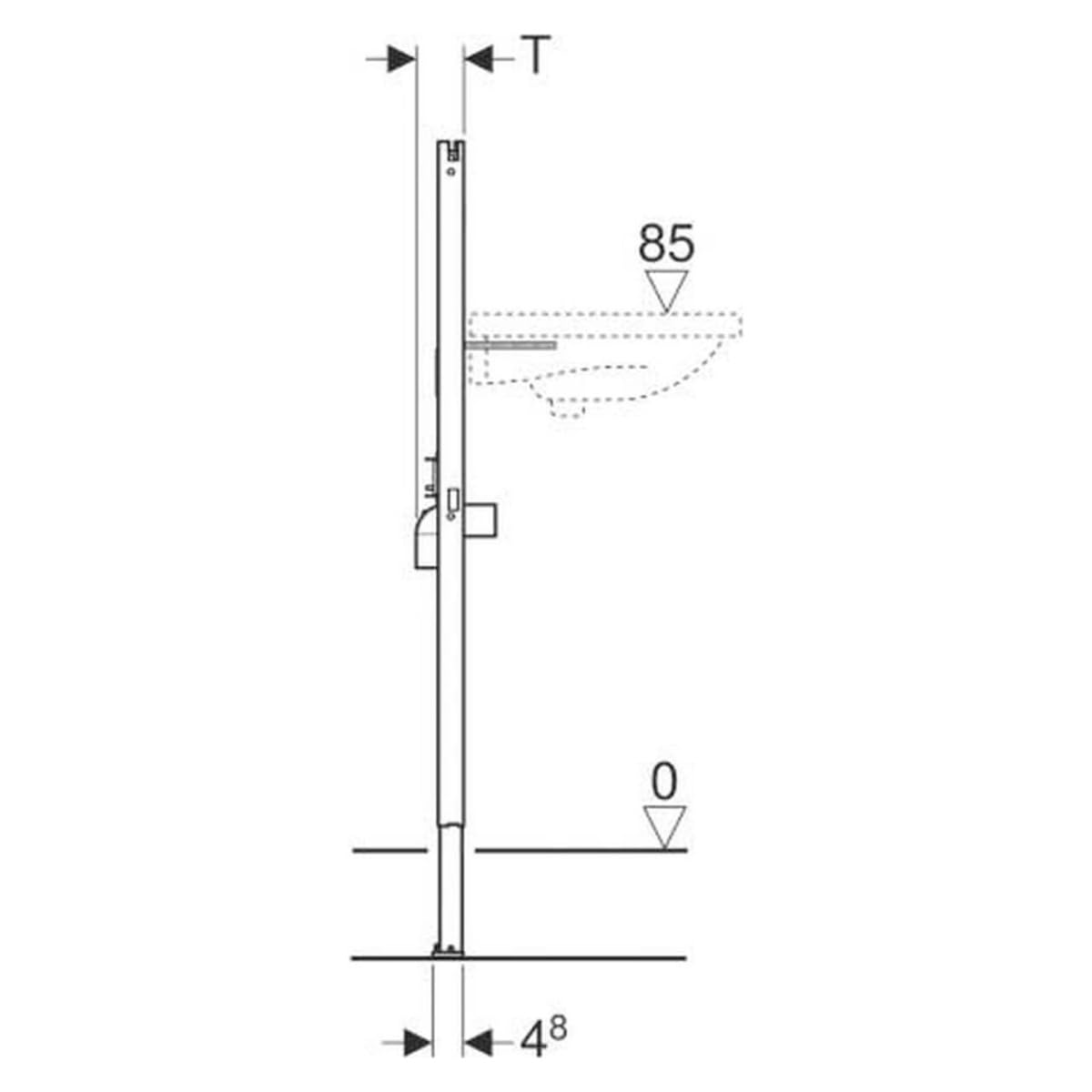 Geberit DuofixBasic Element für Waschtisch, 112 cm, Standarmatur / Montageelement für Trockenbau - Nr. 458.404.00.1 5