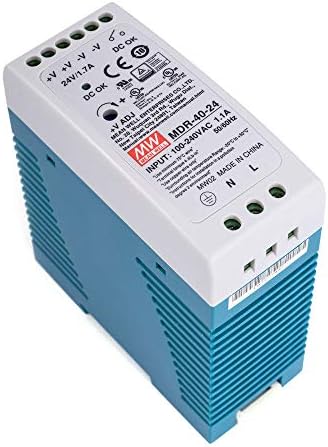 MeanWell MDR-40-24 40.8W 24V 1.7A Top Hat Rail Power Supply