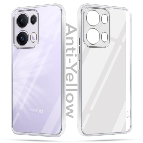 Image of Jkobi Lifetime Anti-Yellow Clear Back Case Cover for Oppo Reno13 Pro 5G | Oppo Reno 13 Pro 5G (Sleek Hard Crystal | Shockproof and Camera Protection)
