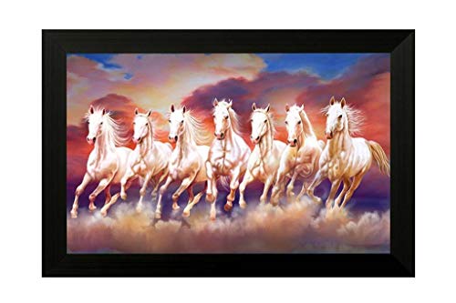 Nobility Seven Lucky Running Horses Painting Vastu Wall Art Decoration For Home, Living Room, Office, Gift For Friends Or Family #TOP5