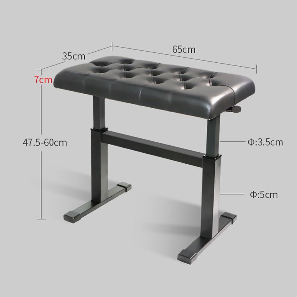 Klavierbank, Verstellbarer Hocker – Musik-Keyboard-Bank mit schwarzem gepolstertem Kissen für Musiker, Klavierhocker, Stuhl