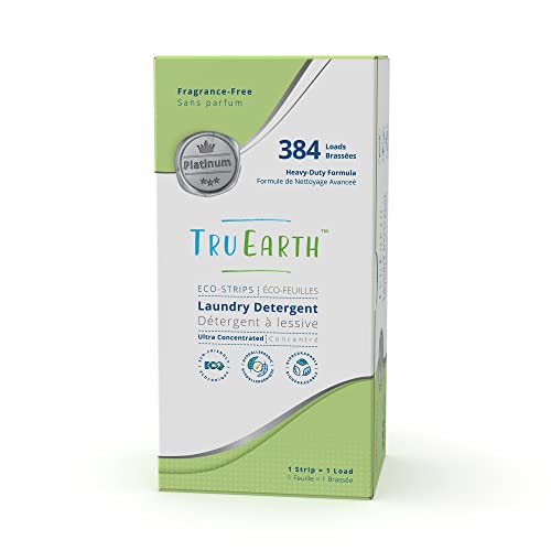 Tru Earth Platinum Laundry Detergent Sheets - Up To 768 Loads (384 Sheets) - Heavy Duty Ultra-Concentrated Advanced Formula - Fragrance Free #TOP24