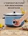 Eamoment Slow Cooker, 3,5 Liter Edelstahl Schongarer mit Keramiktopf, Einstellbare Temperatur, Spülmaschinenfester Keramiktopf und Deckel aus Gehärtetem Glas, 200W