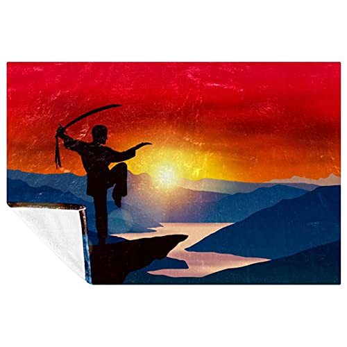 Couverture wushu motif épées idée cadeau originale plaid - 2
