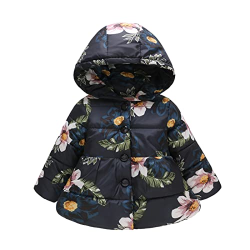 Manteau d'hiver pour fille imprimé et chaud vêtement épais