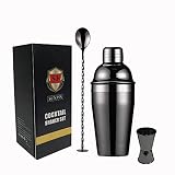 Leak-Proof 3 Pieces Cocktail Shaker -Premium Bartender Kit for Home Bartending Beginners and Pros -