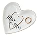 Kimdio Ring Dish Jewelry Holder Heart Shape Trinket Tray Ceramic Plate Jewelry Organizer Home Decor Dish for Birthday Wedding Mother's Day Christmas etc. (A-Miss to Mrs)