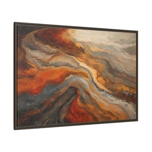 Toile orange et gris pour habiller un grand mur vide au-dessus du canapé