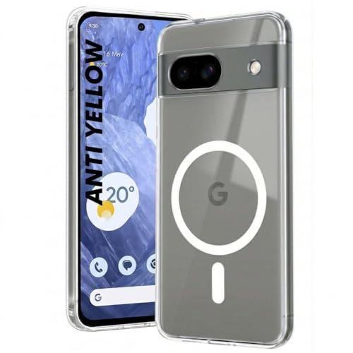 Image of DIZORO Crystal Clear Magnetic Compatible with Google Pixel 8 Back Cover case with Anti-Yellow ( Compatible with Magsafe ) Anti-Scratch | Shockproof Transparent Cover