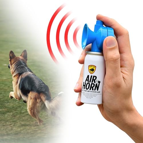 GUARD DOG SECURITY Air Horn for Dogs - Powerful Air Horn for dog training & behavior aids - Stops Barking, Jumping, Fighting, Chasing & More โ Works as coyote deterrent