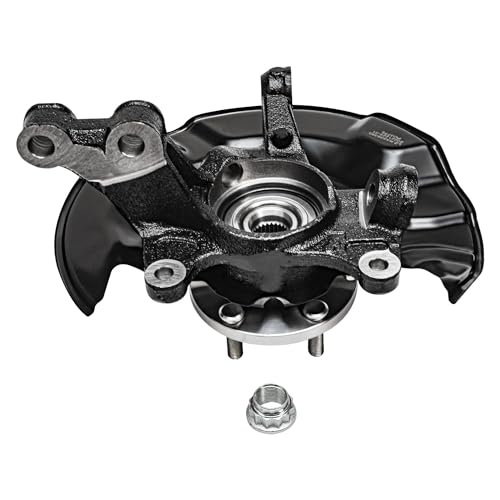 Image of Detroit Axle - 2pc Front Steering Knuckles for 09-13 Toyota Corolla Matrix, 2 Steering Knuckles & Wheel Bearing Hubs Assembly 2009 2010 2011 2012 2013 Replacement
