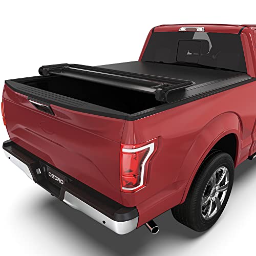 OEDRO Quad Fold Tonneau Cover Soft Four Fold Truck Bed Covers