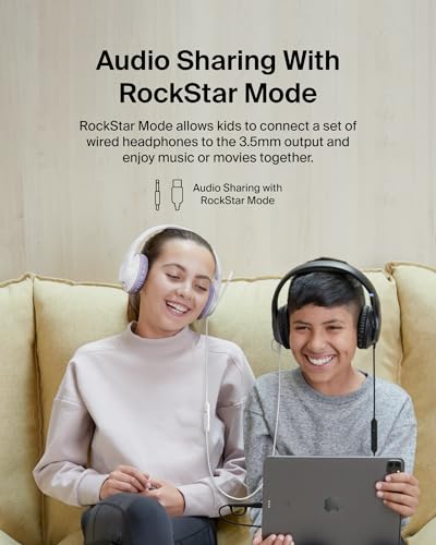 Image of Belkin SoundForm Inspire Wired Over-Ear Headset for Kids, Online Learning & Travel w /Built-in Boom Mic, 85dB Safe Volume Limit - USB-C & 3.5mm - Compatible w /iPhone, iPad, Galaxy & More - Lavender