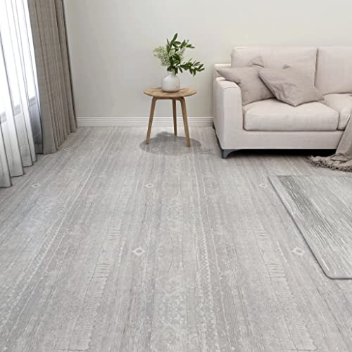 HOMIUSE Azulejos de PVC autoadhesivos, 20 unidades, 1,86 m², gris, PVC, suelo laminado, adhesivo para azulejos, aspecto de madera, revestimiento de pared, lámina autoadhesiva para cocina, baño, salón