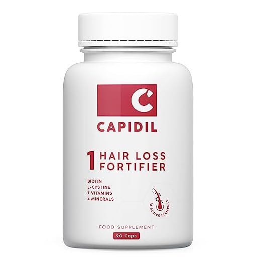 CAPIDIL Vitaminas Cabello - Biotina Zinc LCisteína Selenio - Tratamiento Anticaída Crecimiento Pelo - Mujer Hombre - Hair Care Vitamins - Capidil Forte 90 Cápsulas
