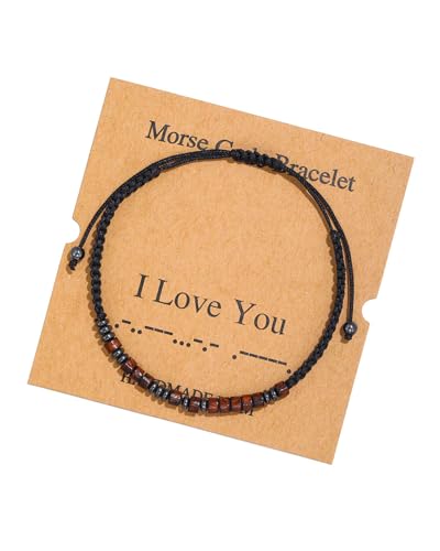 JUKOTA Código Morse Pulsera, Pulsera De La Amistad, De Pareja, Regalos para Hombres, marido, amigo Regalos, aniversario de boda, regalo de cumpleaños, regalo de amor para hombres JUKOTA Código Morse Pulsera, Pulsera De La Amistad, De Pareja, Regalos para Hombres, marido, amigo Regalos, aniversario de boda, regalo de cumpleaños, regalo de amor para hombres
