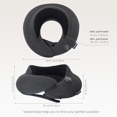 Image of Keemall Inflatable Neck Pillow - Premium 3rd Gen Travel Pillow with Storage for Airplane Headrest Sleep, Double Comfort for Long Flights, Trains & Bus Journeys, Ideal for Indian Travellers