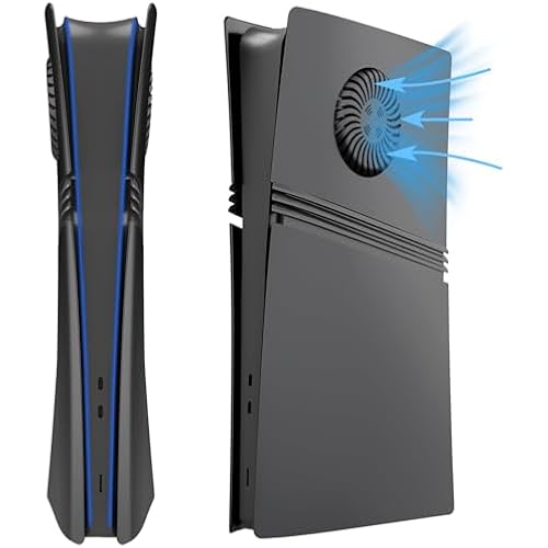 FacePlates for PS5 Pro Digital Edition Wedorat PlayStation 5 Pro Plates with Cooling Vents ABS Anti-Scratch Dustproof Protective Shell Cover, Replacement FacePlate for PS5 Pro Digital (Black)
