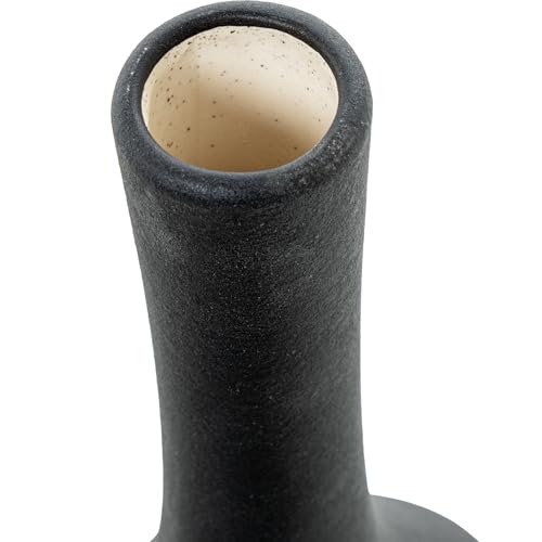 Vase céramique avec trou 33cm crème rugueux bohème - 5