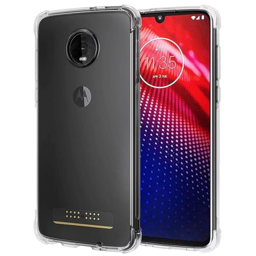 Yerebel Case for Moto Z4/Moto Z4 Play/Moto Z4 Force Cute Case, Clear Flexible Bumper TPU Soft Rubber Silicone Cover Phone Case for Motorola Moto Z4 Play Crystal Clear
