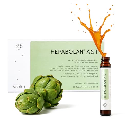 HEPABOLAN A&T - 30 Trinkfläschchen à 25ml - Für eine gesunde Leber - Mit Artischocke, Cholin, Lysin, Taurin, Arginin - Laborgeprüft, in Deutschland produziert
