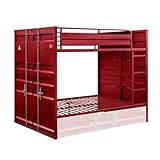 Acme Cargo Full Over Full Bunk Bed in Red