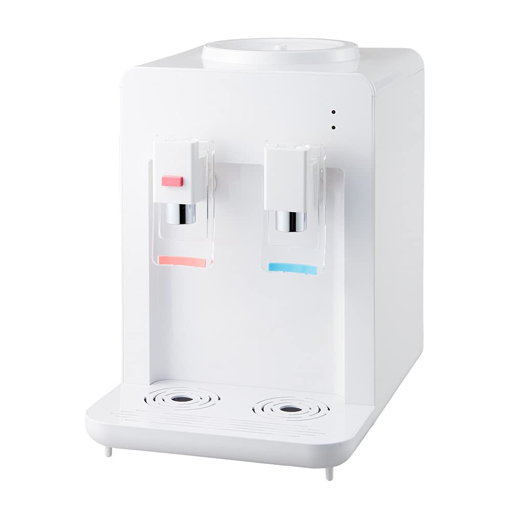 リコメン堂 ウォーターサーバー ペットボトル対応 温水 冷水 コンパクト 2L 7℃～15℃ チャイルドロック プッシュ式 給水 ペットボトル式 卓上 家庭用 オフィス 事務所