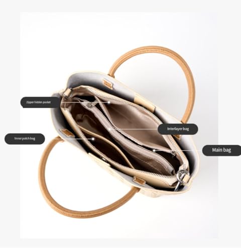 Large-Capacity Genuine Leather Shoulder Bag, Woven Simple Cowhide Bag, Hand-Held Leather Bag (black)3