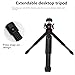 M-REMOTE Extendable Mini Camera Tripod, 360° Ball Head Cold Shoe Lightweight Portable Vlog Travel Selfie Stick Handle Grip Desktop Webcam Magnetic Tripod