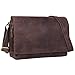 Produktbild STILORD 'Tom' Vintage Leder Umhängetasche für Studium Uni Büro Arbeit 15 Zoll Laptoptasche DIN A4 Schultertasche Messenger Bag Echtleder, Farbe:Muskat - braun