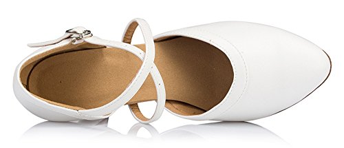 Honeystore Women's Synthetic Leather Closed-Toe Dance Shoes Criss Cross Ankle Strap2