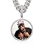 39 Small Round Pendant(Silver)+12MM Cuban Chain