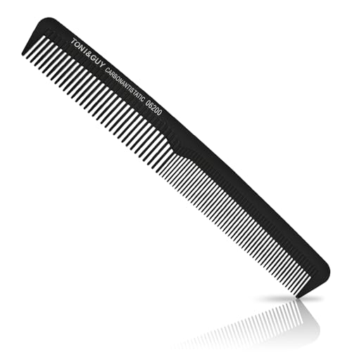 Pettine Uomo Nero Pettine da Taglio con Due Larghezze di Denti Pettine per Lo Styling per Capelli e Cura della Barba Leggero, Robusto, Ideale per un Taglio Preciso