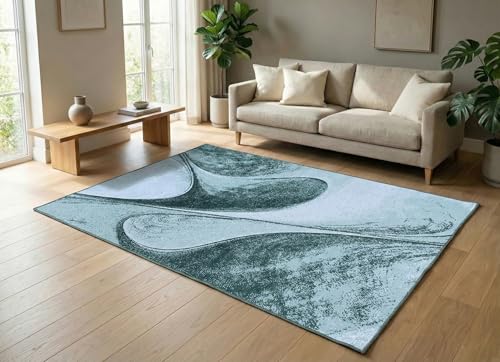 Image of BLUSH & BLOOM 5 x 7 Feet Area Rugs Washable Rug: Large Modern Abstract Living Room Rug Soft Anti-Skid Thin Carpet Indoor Floor Non-Shedding Carpets for Bedroom Dining Farmhouse Nursery Home Office