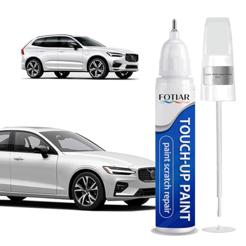 Crystal White Pearl Tricoat(707) Touch up Paint for Volvo-Exact Match Scratch Repair Kit 2-In-1 Premium Car Paint Pen for Chips & Nicks