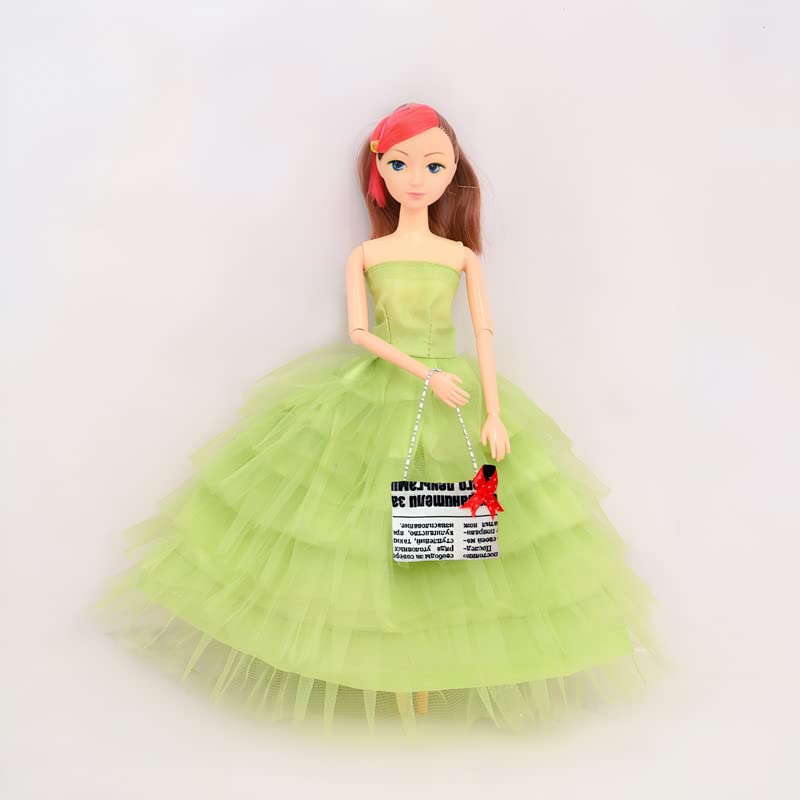 Mini Gifts - Doll Set, Cute Doll Set for Girls with Heavy Frill Frock and Bag, Folding Hands & Legs (Green) (B0BWK6M2R4) Amazon Price History, Amazon Price Tracker