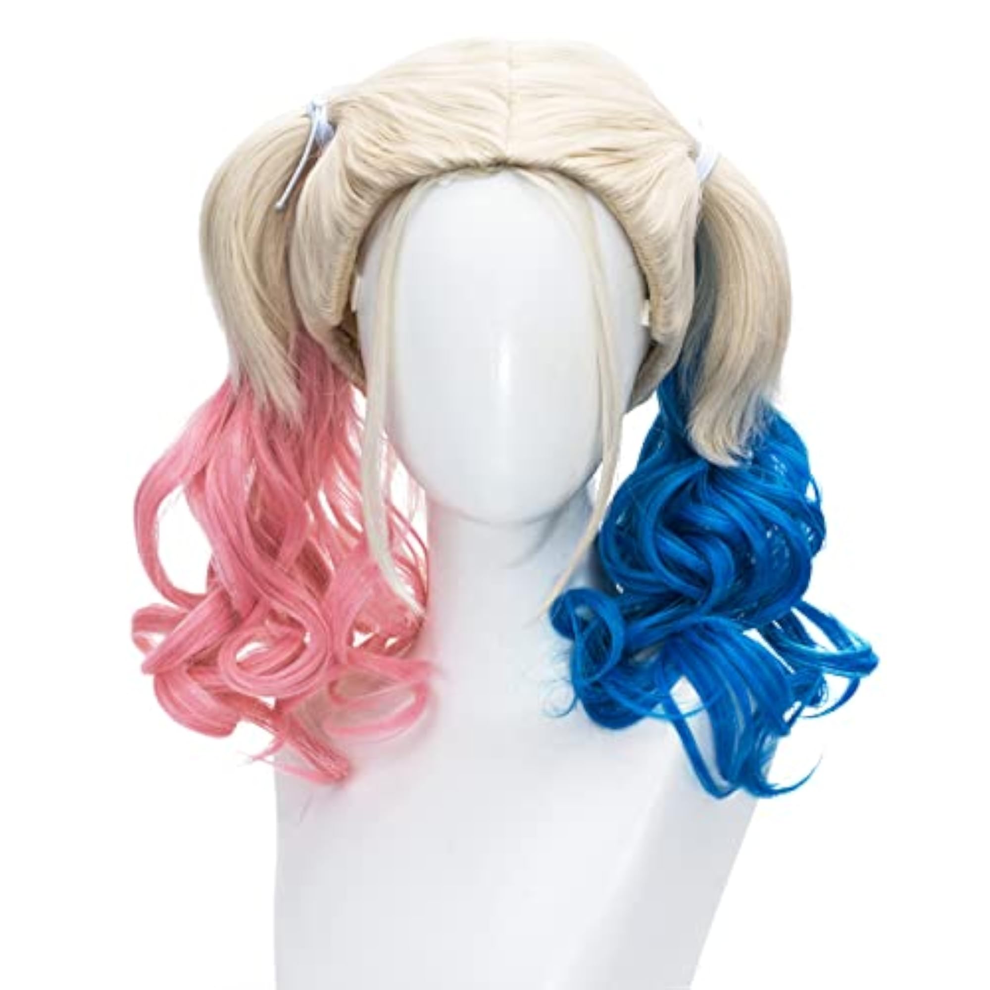 Harley Quinn Long Curly Bunches Anime Cosplay Wig