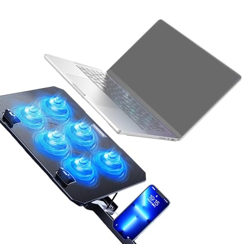 Base para laptop con 6 ventiladores y ajuste de altura miniatura 7