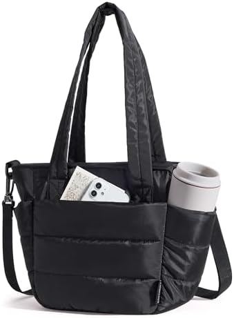 BAGSMART Lunch Bag Women Small Insulated Tote with Lunch Compartment , Black