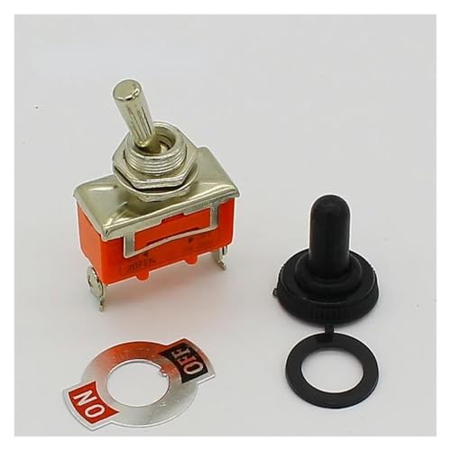 Interrupteur à bascule SPST 15A en métal durable avec protection - 2