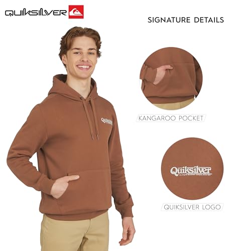 Image of Quiksilver Men's Regular Fit Super Soft Fleece Midweight Pullover Hooded Sweatshirt