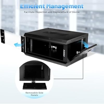 4U Network Server Data Cabinet Rack,Wall Mount Network Server Cabinet Enclosure Rack Black W/Lock Door (4U,23.62 * 17.72 * 9.45In)