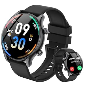 vamout Smartwatch Herren Damen Rund mit Telefonfunktion/AI Assistentin,1.39" HD Uhr,120+ Sportmodi Watches for Men, Fitnessuhr Herren mit SpO2 Pulsuhr Schlafmonitor, IP68 Wasserdicht, für iOS Android