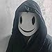 Lyxaof High Rise Invasion Mask Halloween Makeup Dance Sniper Smiling/No Mouth Face Performs Cosplay Props (white smile)