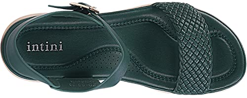 Intini Womens Sandals For Dressy Summer Strappy Braided Memory Foam Outdoor Sandals For Women Green 41 Eu #TOP3