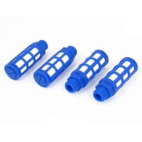 DealMux 1/2BSP Thread Plastic Pneumatic Muffler Noise Exhaust Blue 4pcs