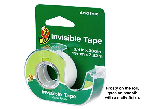 Duck Brand Matte Finish Invisible Tape Gift Wrap Dispenser 3-Pack, Clear, 0.75 x 300 Inches